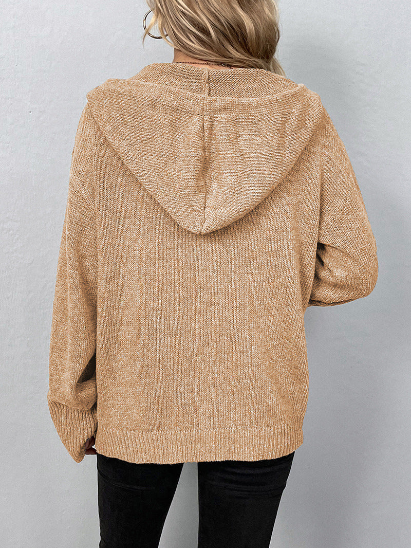 Hooded Knit Cardigan