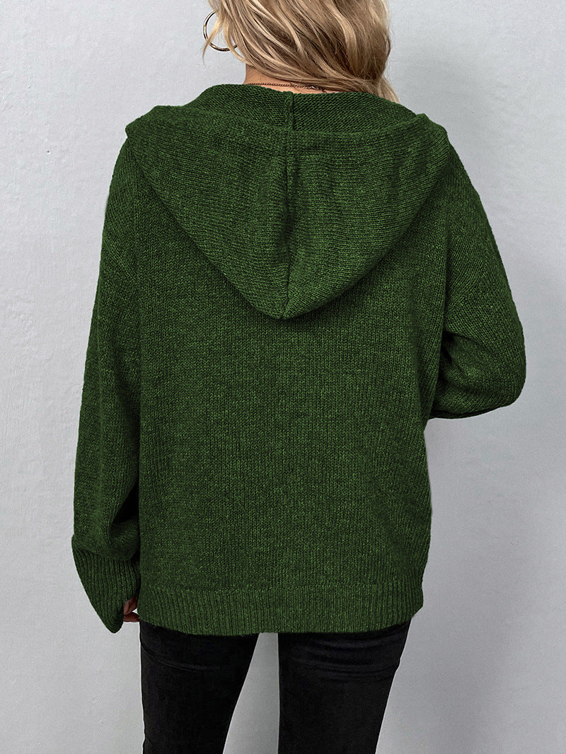 Hooded Knit Cardigan