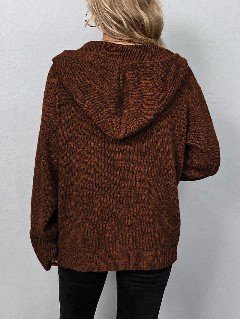 Hooded Knit Cardigan