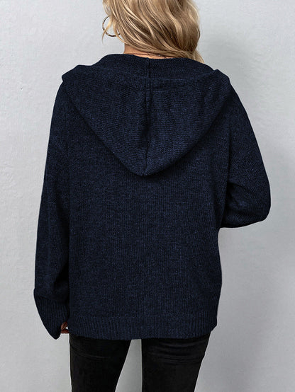 Hooded Knit Cardigan