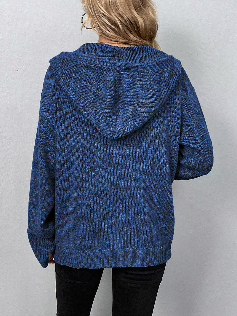 Hooded Knit Cardigan