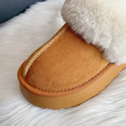 Fur Slip on Platform Slides