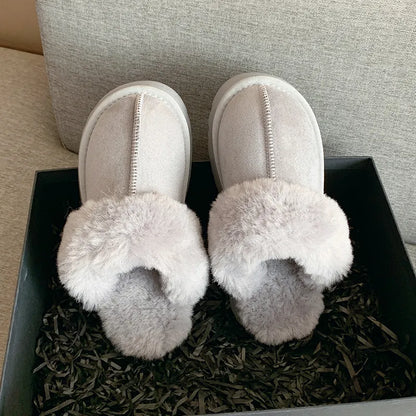 Fur Slip on Platform Slides