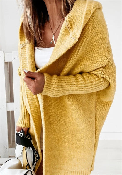 loose hooded cardigan