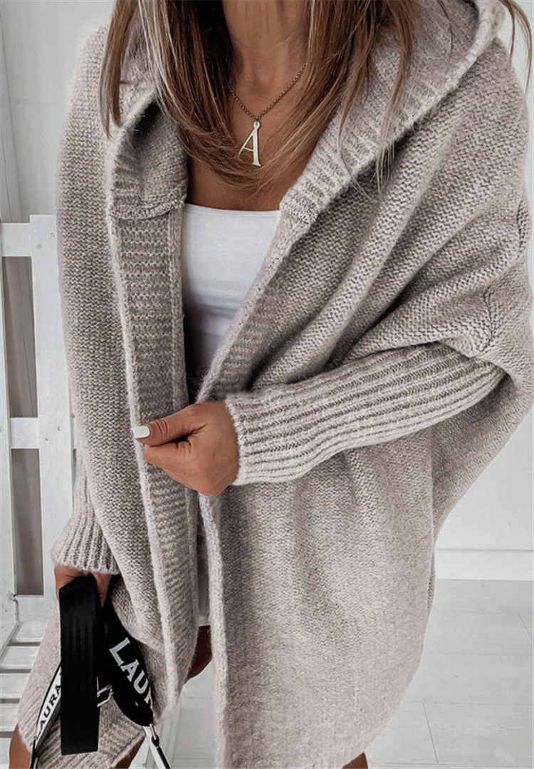 loose hooded cardigan