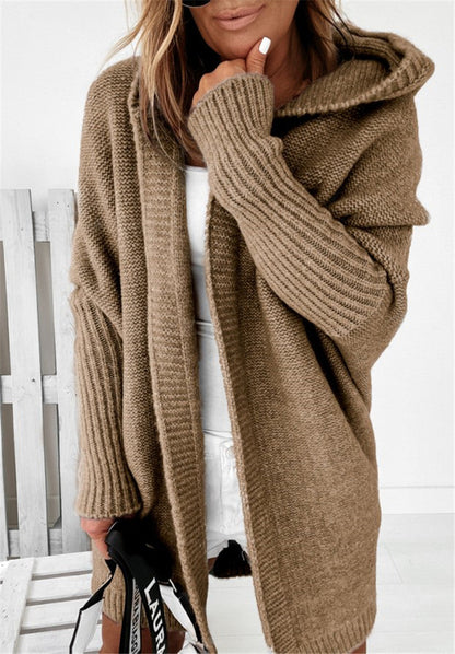 loose hooded cardigan