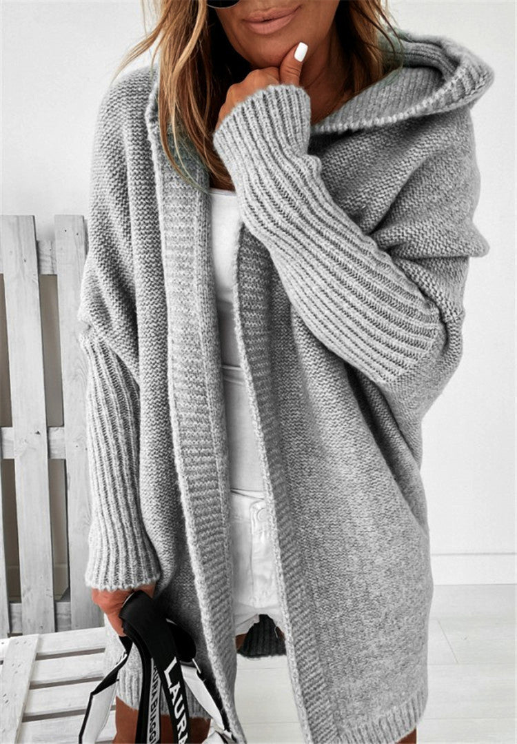 loose hooded cardigan