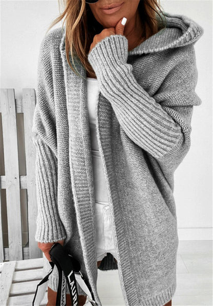 loose hooded cardigan