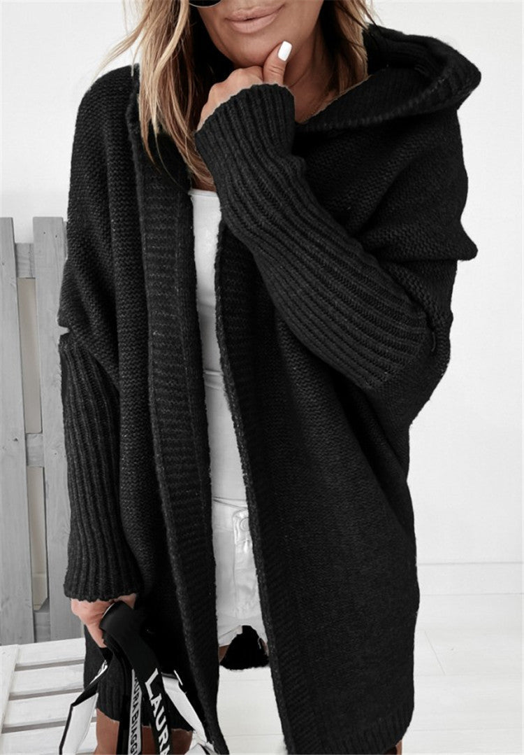 loose hooded cardigan