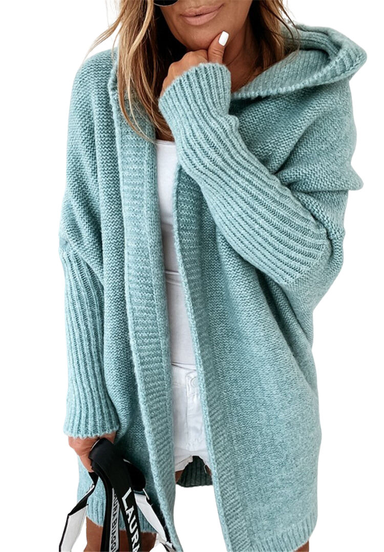 loose hooded cardigan