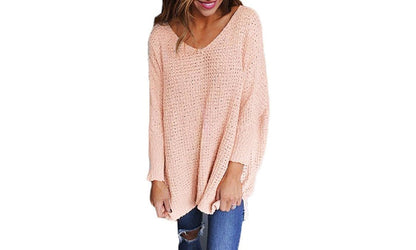 Women's Oversized V-Neck Sweater