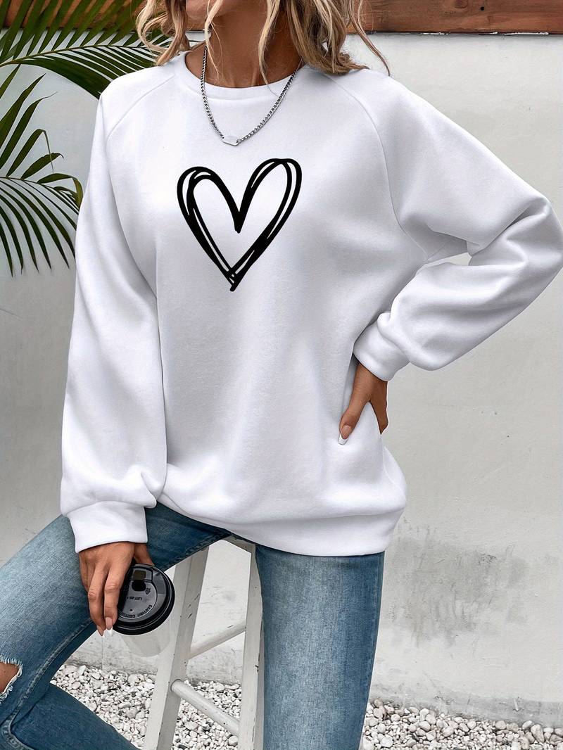 Heart Print Sweatshirt