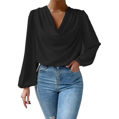 Long-sleeved Satin Shirt