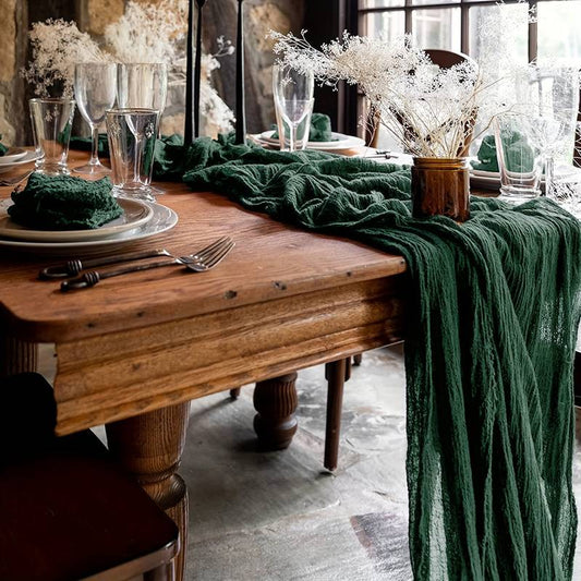 Green table runner