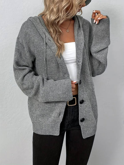 Hooded Knit Cardigan