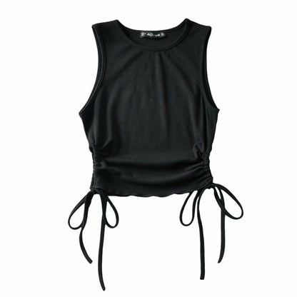 Drawstring Sleeveless Tank Top