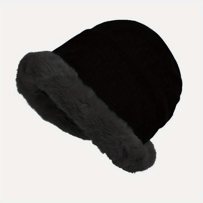 Fur lined bucket hat