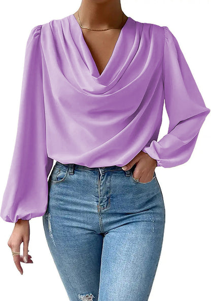 Long-sleeved Satin Shirt