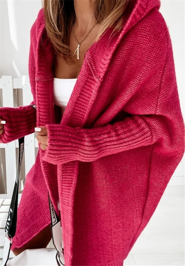 loose hooded cardigan