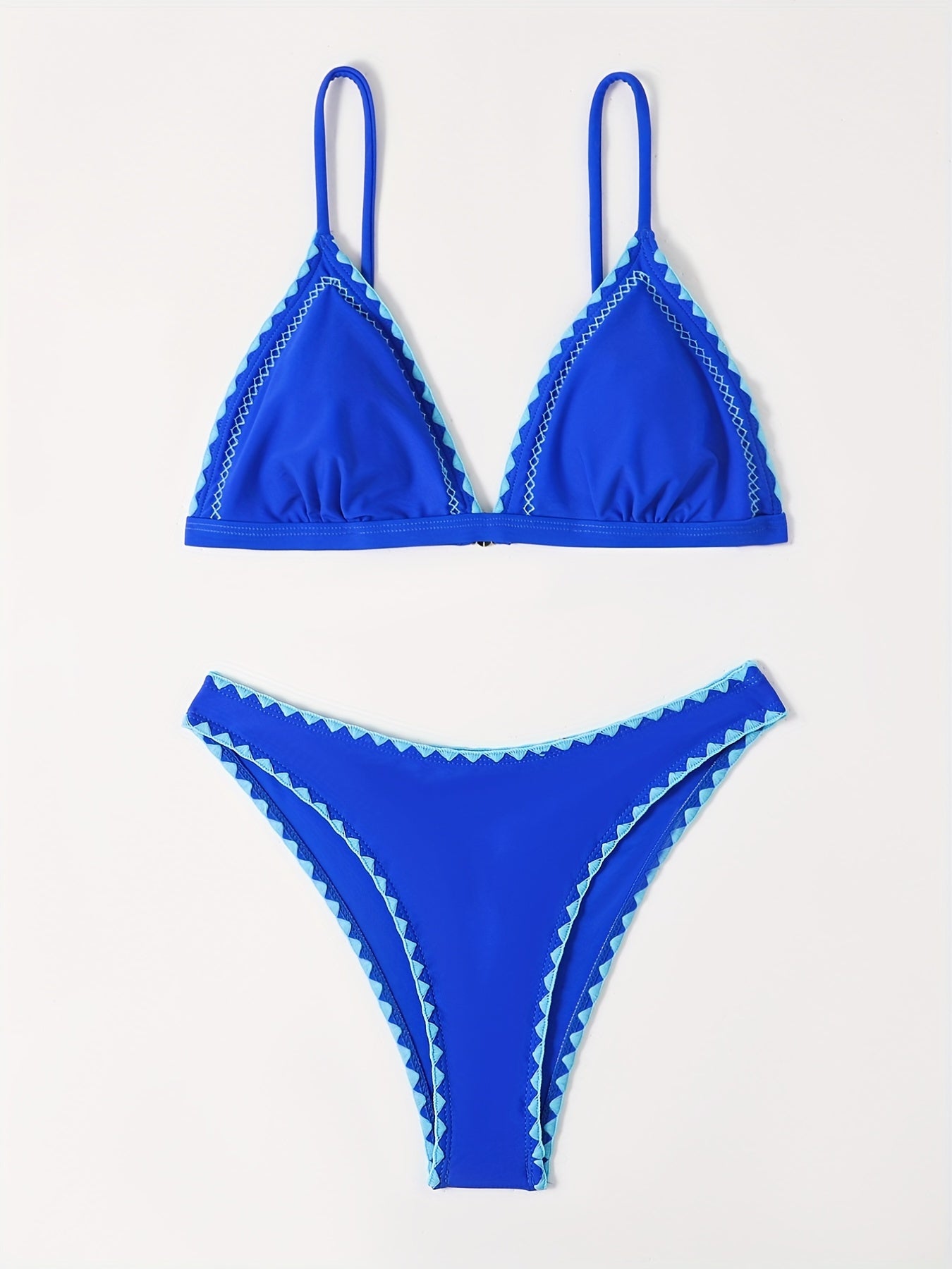 Contrast Trim Bikini Set