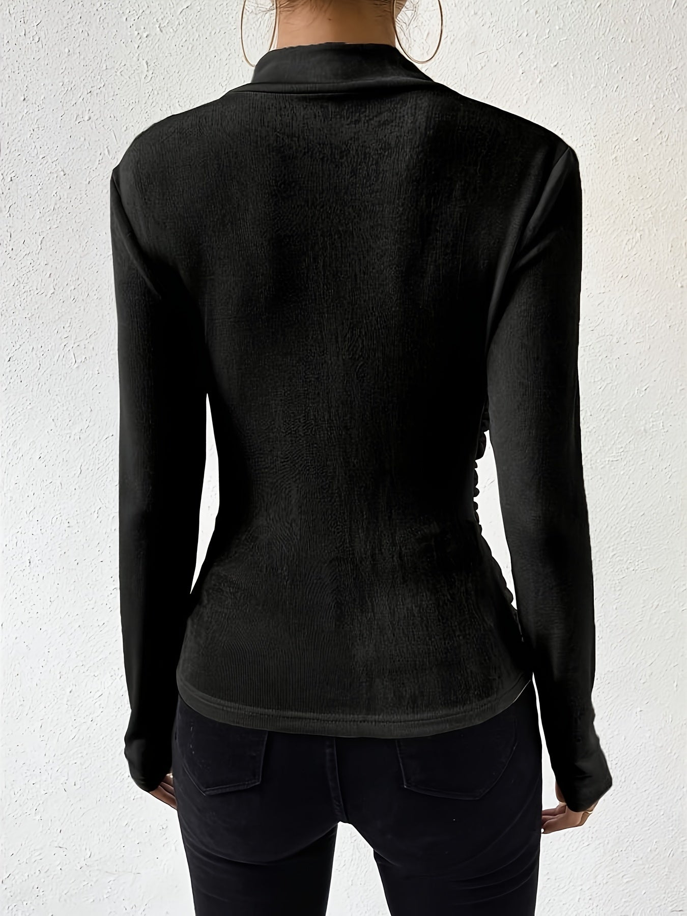 Surplice Neck Long Sleeve Top