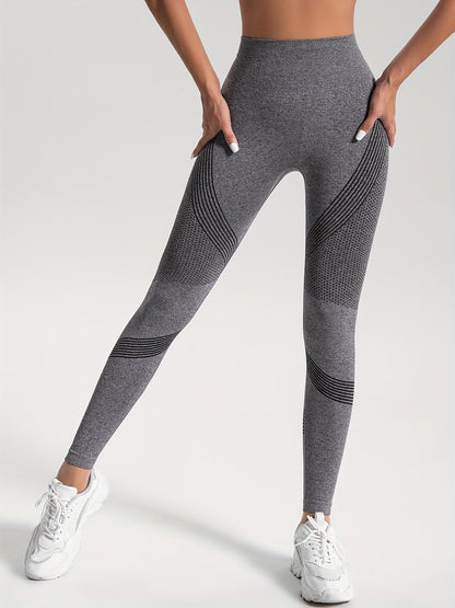 2 Pairs of High-Waisted Seamless Leggings for Gym and Activewear