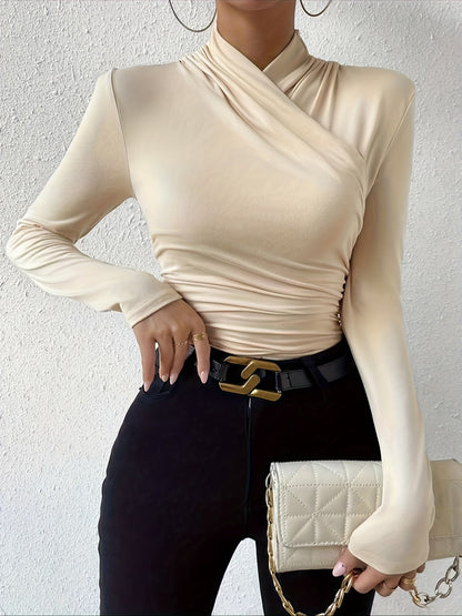 Surplice Neck Long Sleeve Top