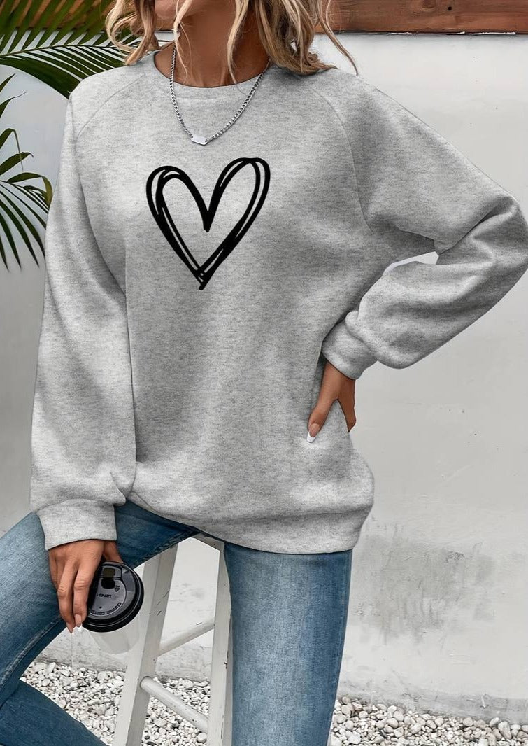 Heart Print Sweatshirt