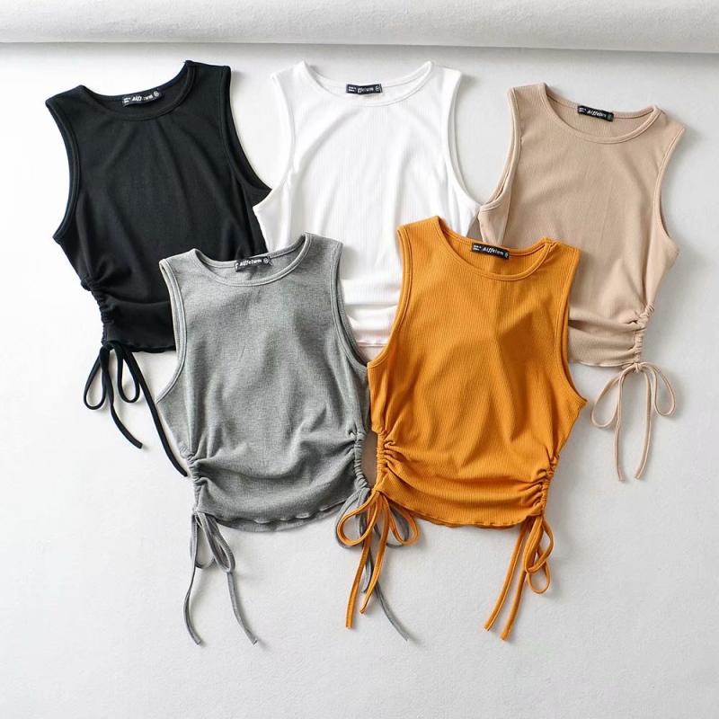 Drawstring Sleeveless Tank Top