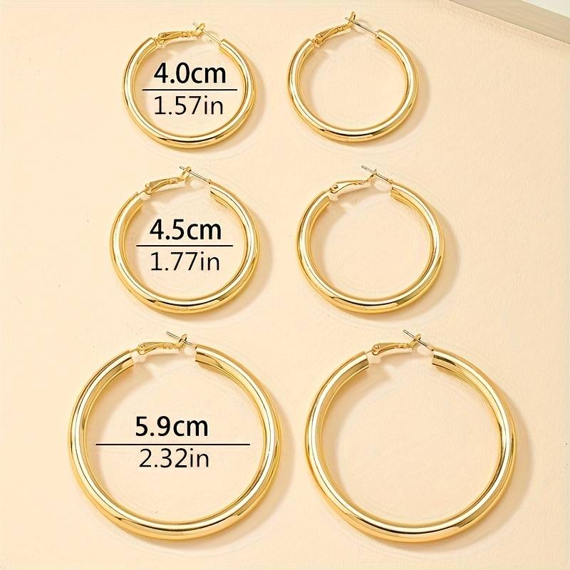 Set of 6 Hoop Earrings