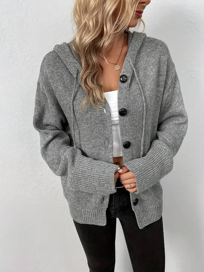 Hooded Knit Cardigan