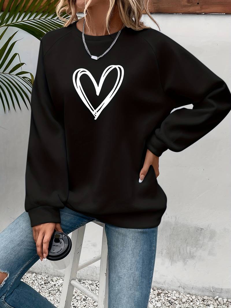 Heart Print Sweatshirt