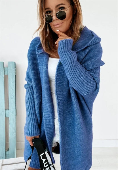 loose hooded cardigan