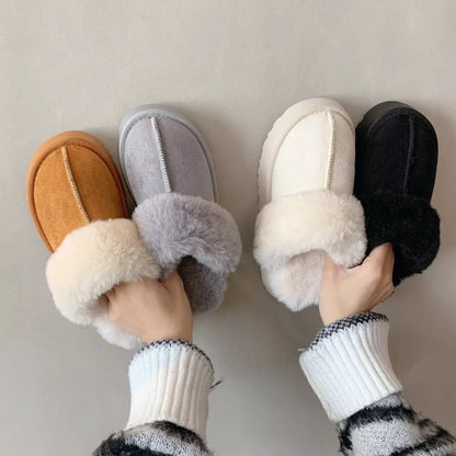 Fur Slip on Platform Slides