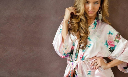 Japanese Inspired Silky Kimono Robe