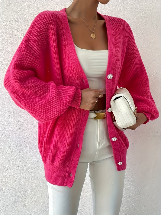 Pink Button Down Knit Cardigan