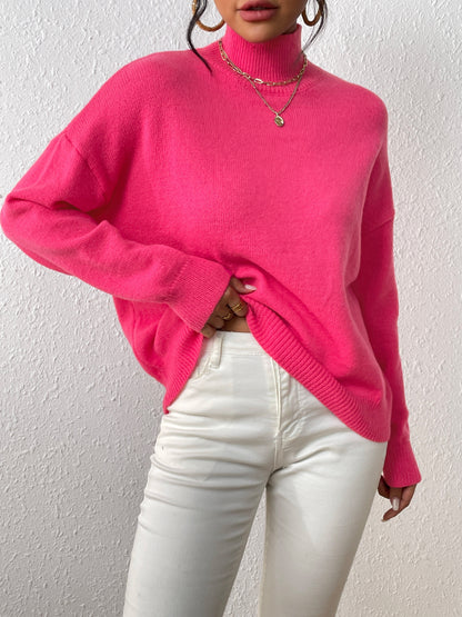 Cozy Turtle Neck Sweater Pink