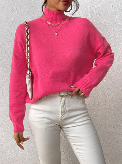 Cozy Turtle Neck Sweater Pink