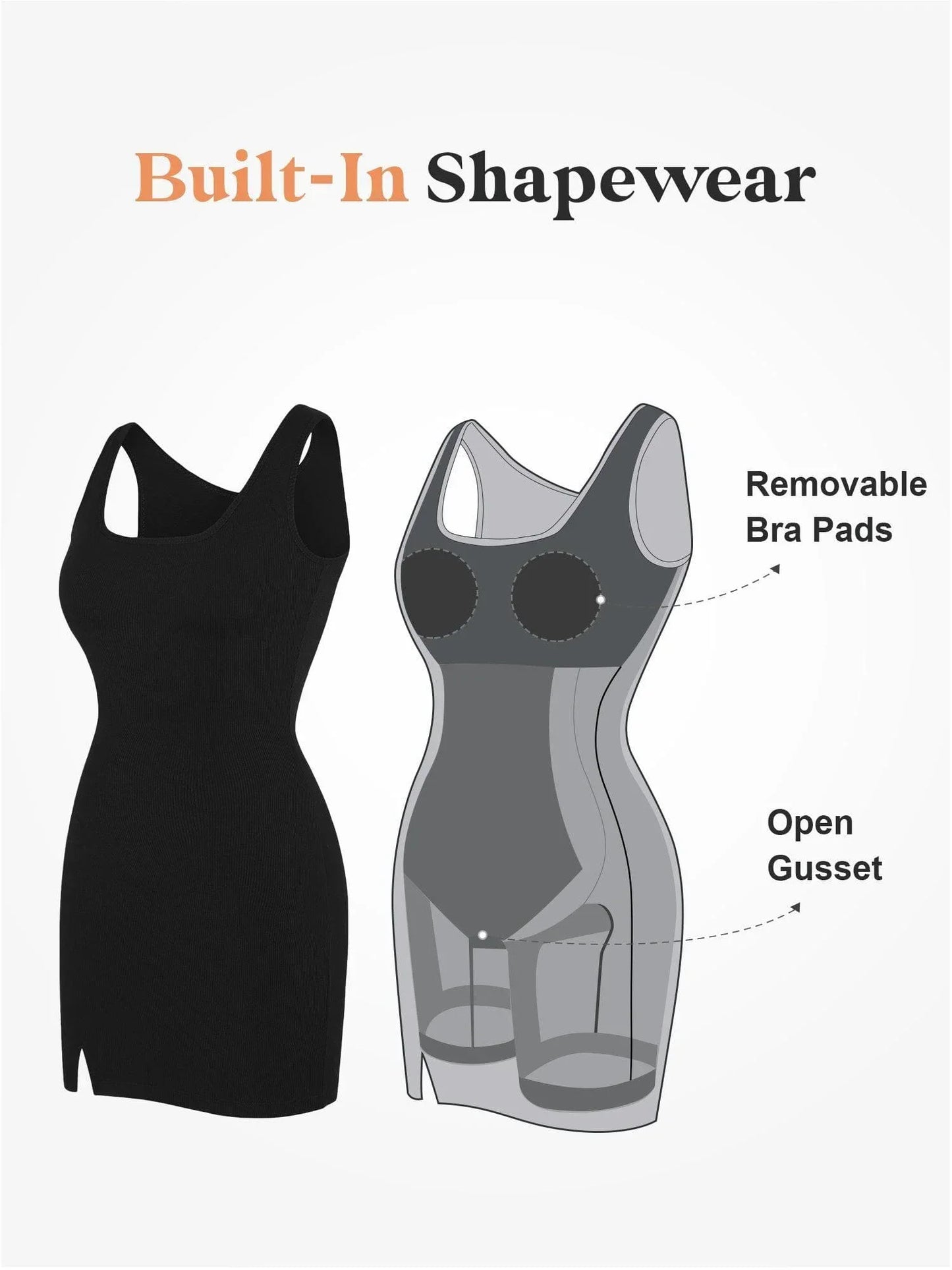 Built-In Shapewear Modal Multi-Style Dresses